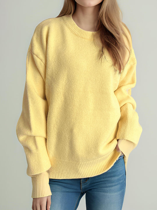 Damen lässiger Strickpullover mit weitem Schnitt und maximalem Komfort EB