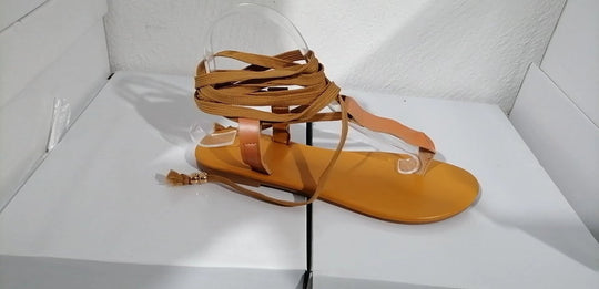 Damen Strand-Sandalen mit dekorativen Riemen und komfortabler Sohle EB