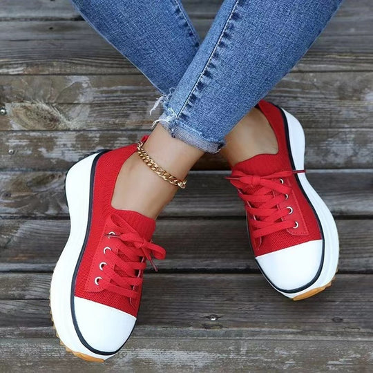 Damen Modische Plateausneakers mit elastischer Sohle EB