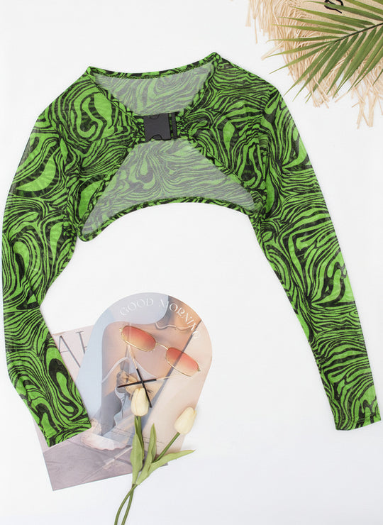 Damen Einteiler Badeanzug mit modischem Cut-Out und langen Ärmeln EB