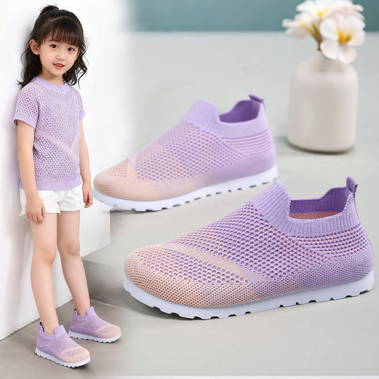 Damen Atmungsaktive Slip-On Sneakers mit elastischer Netzstruktur EB