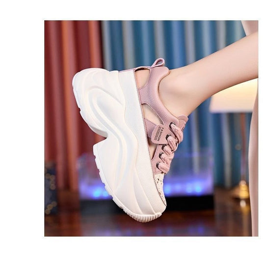 Damen Plateau-Sneaker mit luftiger Oberflächenstruktur und bequemer Dämpfung EB
