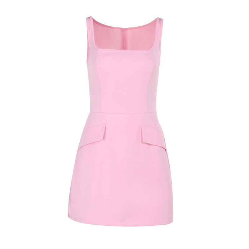 Damen figurbetontes Sommerkleid mit praktischen Taschen EB