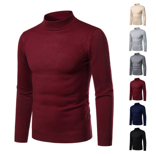 Herren warme Rollkragenpullover aus feinem Strickmaterial EB
