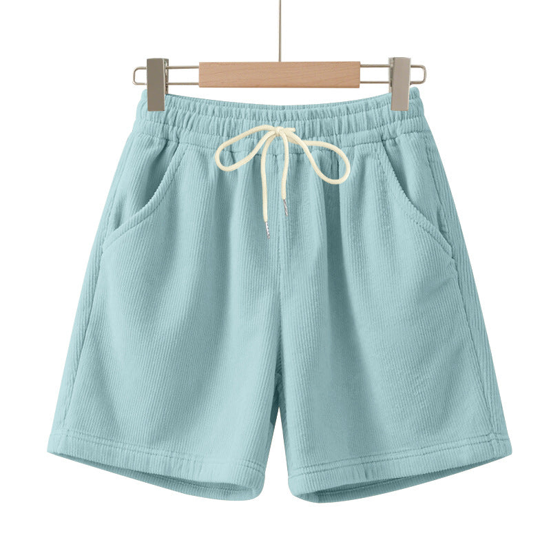 Herren nan gerippte Jersey-Shorts mit elastischem Bund, dekorativem Kordelzug und seitlichen Eingrifftaschen EB