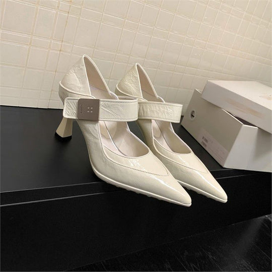 Damen elegante spitze Pumps mit verstellbarem Riemen EB