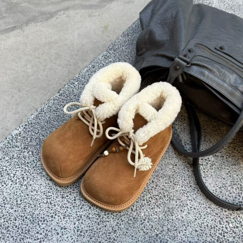 Damen Kuschelige Winterboots mit weichem Kunstfellkragen EB