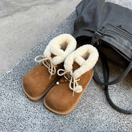 Damen Kuschelige Winterboots mit weichem Kunstfellkragen EB