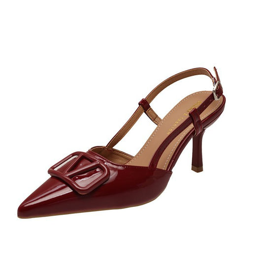 Damen elegante Slingback-Pumps mit modischem Schnallenverschluss und dezentem Absatz EB