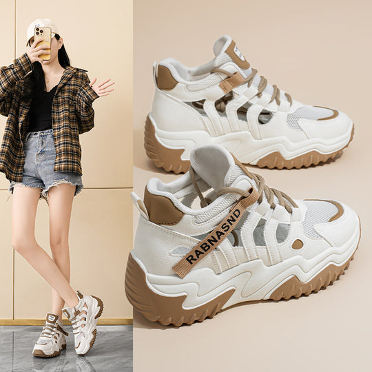 Damen Sportliche High-Top Sneakers mit atmungsaktiver Mesh-Oberfläche und stabiler Sohle EB