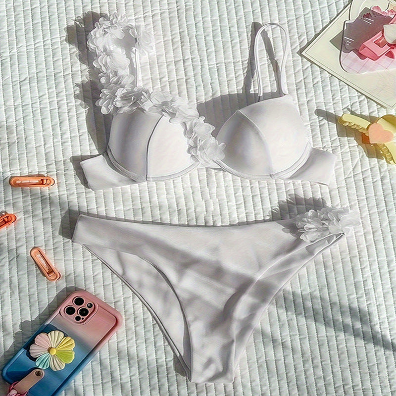 Damen Bikini-Set mit floralem Design und gepolstertem Oberteil EB