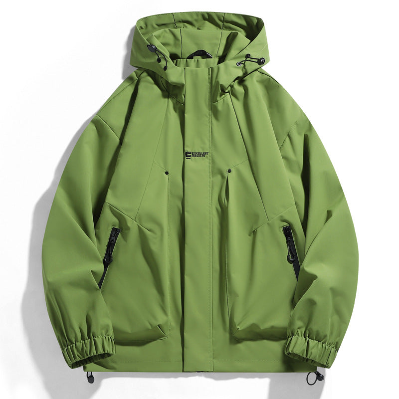Herren wind- und wasserabweisende Kapuzenblouson mit ergonomischen Nähten, verstellbarem Saum und sicheren Reißverschlusstaschen EB