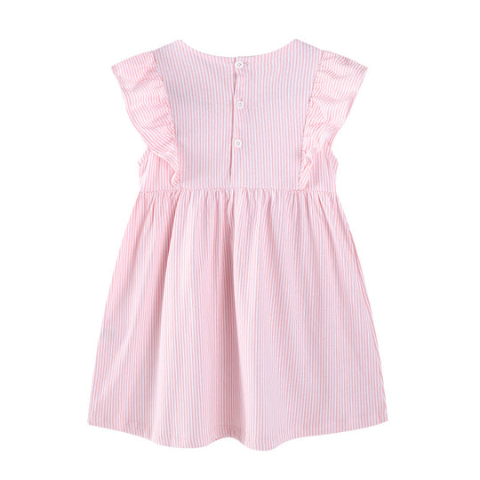 Mädchen Freizeitkleid mit verspielten Hasen- und Blumenapplikationen EB