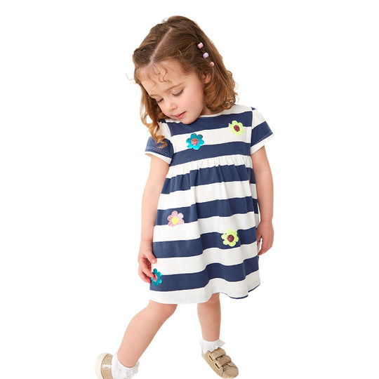 Mädchen Freizeitleichtes gestreiftes Kleid EB