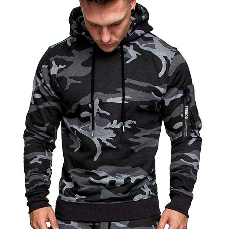 Herren sportlicher Hoodie mit seitlichem Reißverschluss EB