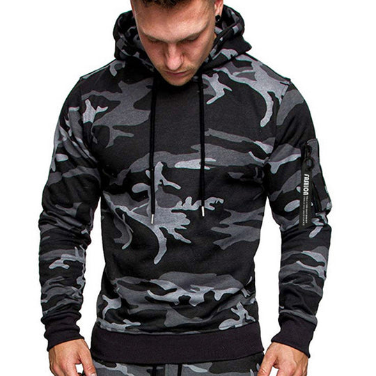 Herren sportlicher Hoodie mit seitlichem Reißverschluss EB