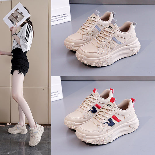 Damen Trendige Chunky Sneakers mit rutschfester Sohle und atmungsaktivem Obermaterial EB