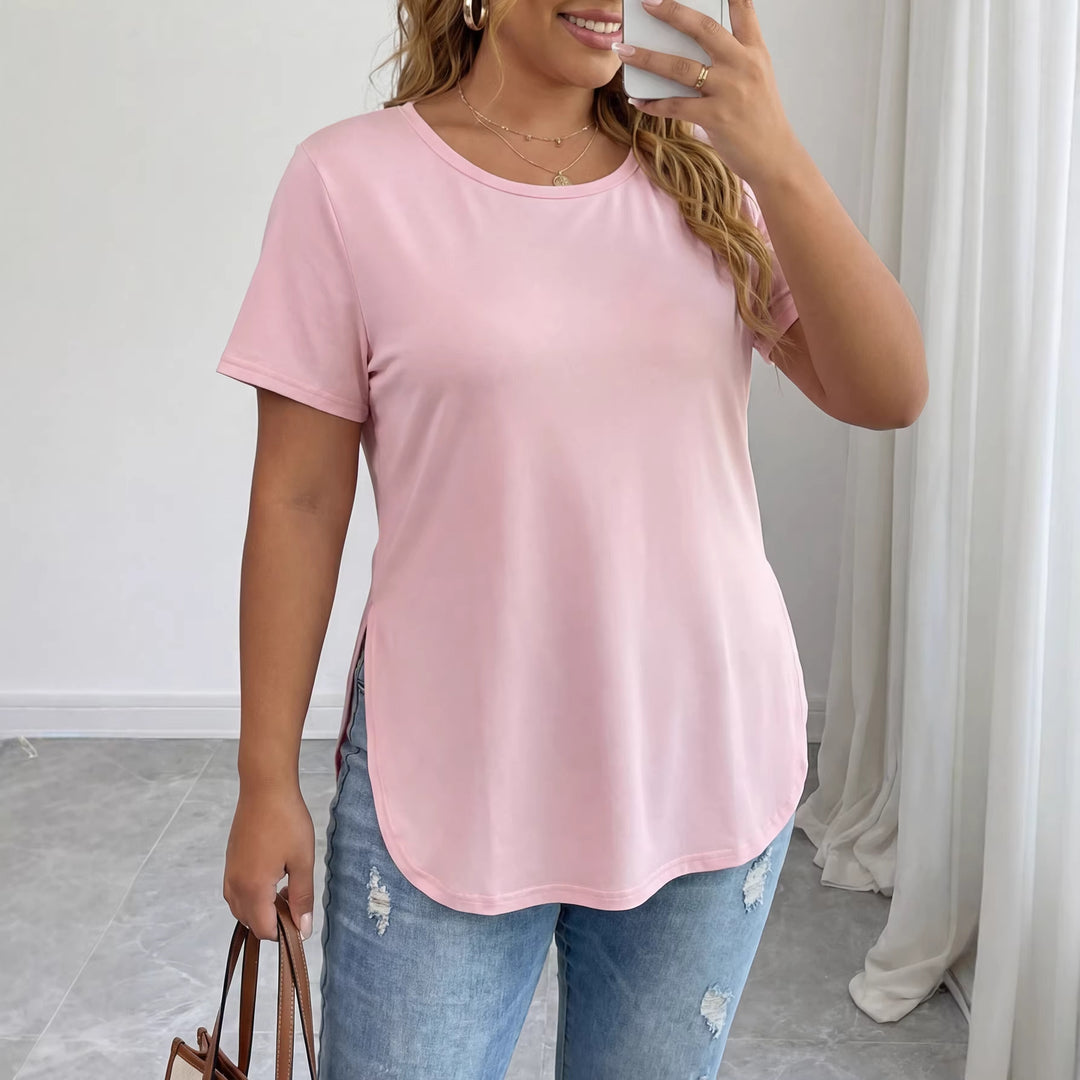 Damen lässiges T-Shirt mit seitlichem Schlitz EB