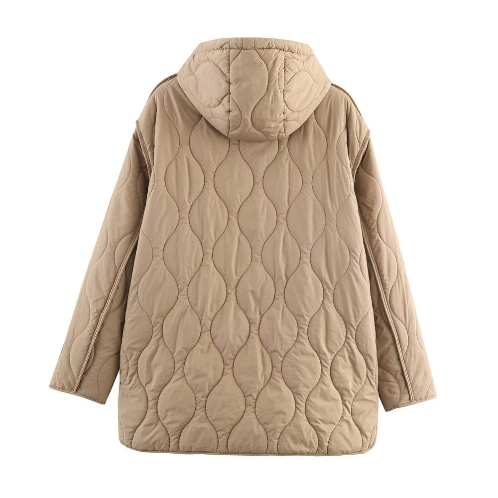 Damen gesteppte Kapuzenjacke EB