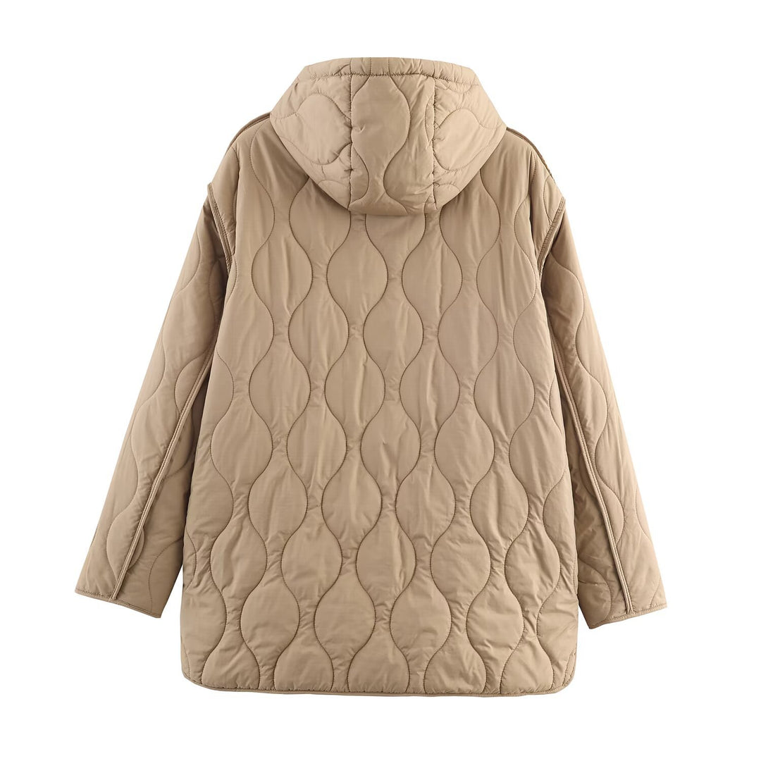 Damen gesteppte Kapuzenjacke EB