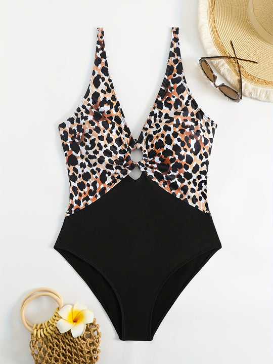 Damen Einteiliger Badeanzug mit Tiermuster EB