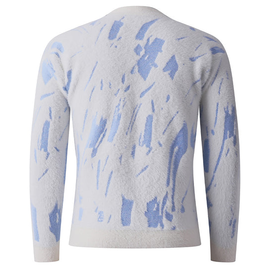 Damen modischer Pullover mit strukturiertem Muster und hohen Kragen EB