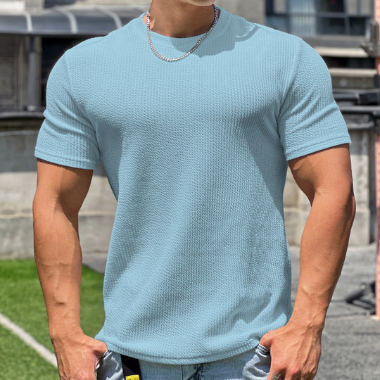 Herren strukturiertes T-Shirt in schlanker Passform mit Rundhalsausschnitt EB