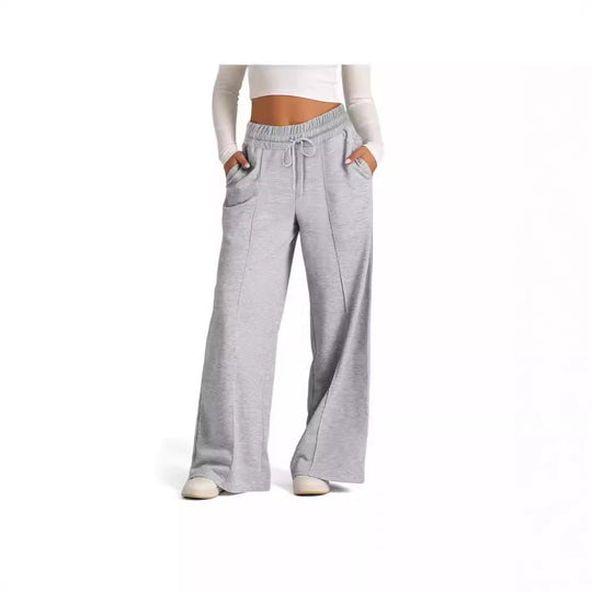 Damen Weitgeschnittene Freizeithose mit elastischem Bund und praktischen Taschen EB