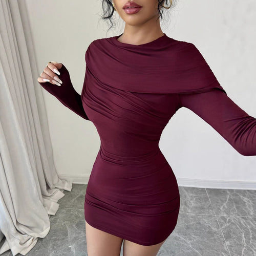 Damen Figurbetontes Wickelkleid EB