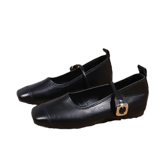 Damen klassische Ballerinas mit elegantem Schnallen-Detail EB