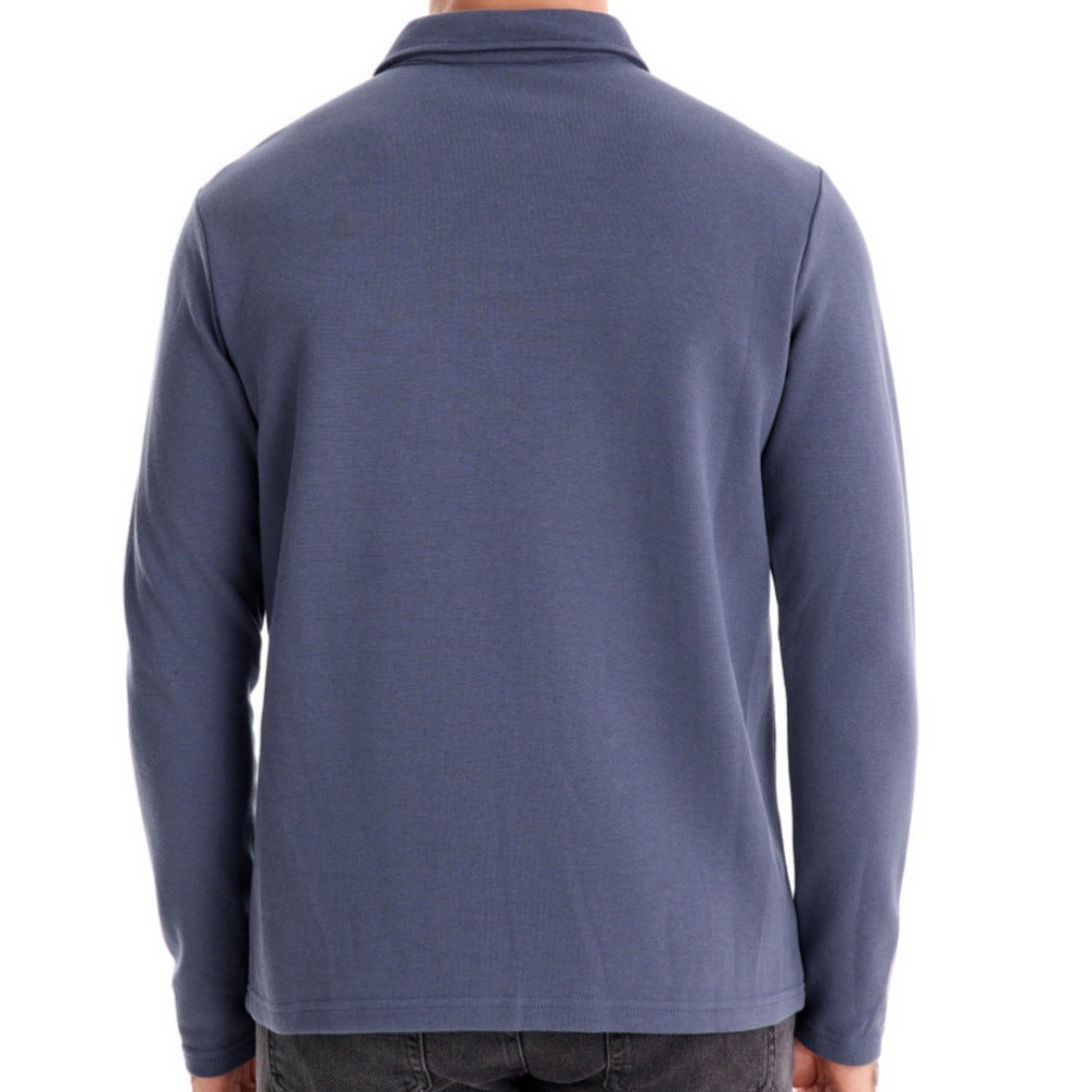 Herren langärmliges Polo-Shirt mit eleganter Knopfleiste und sportlichem Schnitt EB