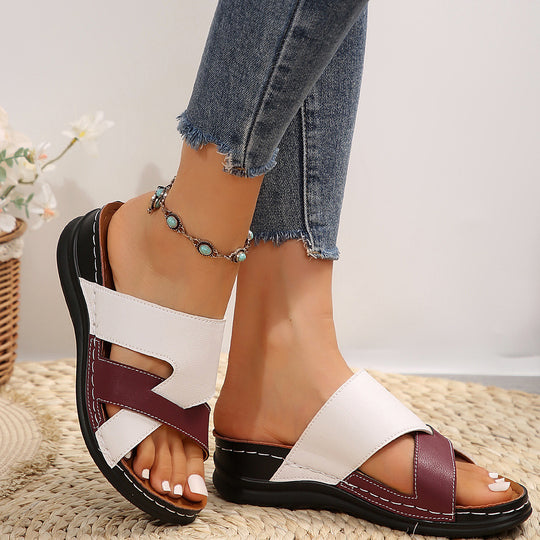 Damen Komfortable Clogs mit modischem Kreuzband-Design und ergonomischer Fußbettung EB