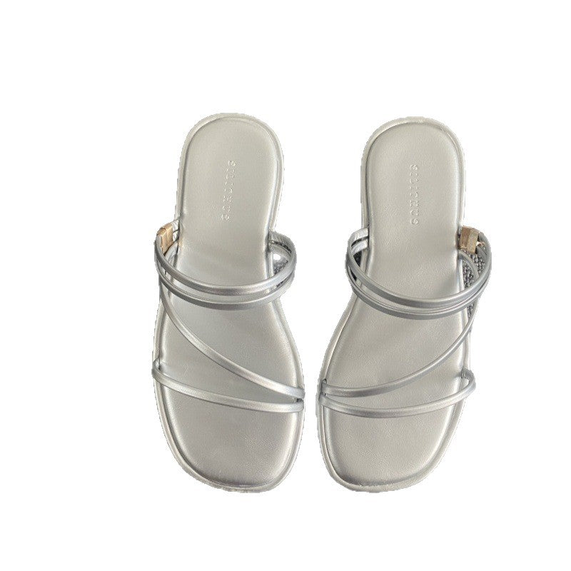 Damen elegante Sandalen mit stylischen Riemen EB