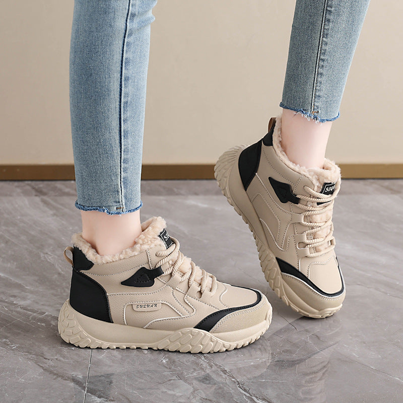 Damen Winterliche High-Top Sneakers mit weichem Innenfutter und rutschfester Sohle EB