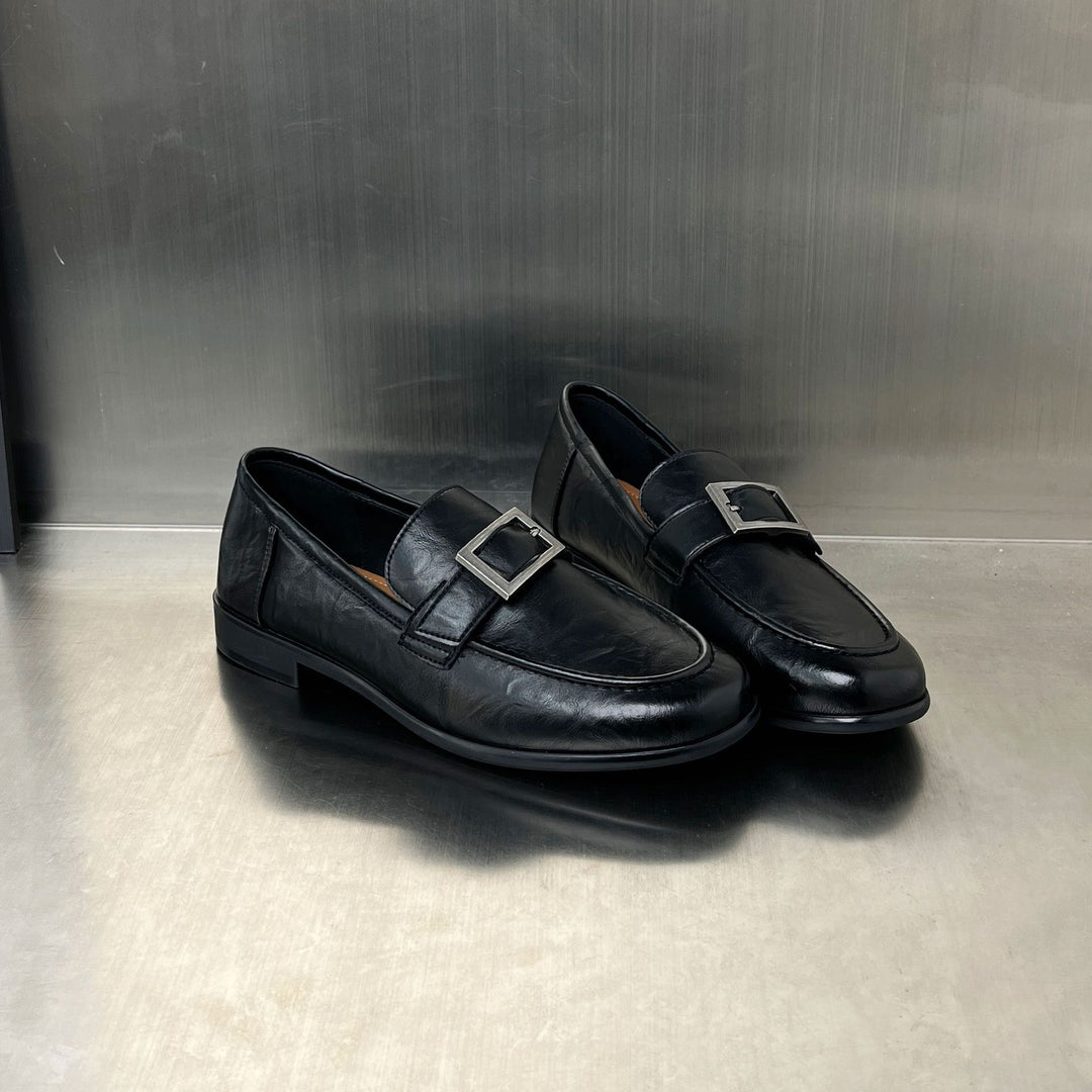 Damen elegante Mokassins mit modischer Schnallenverzierung EB