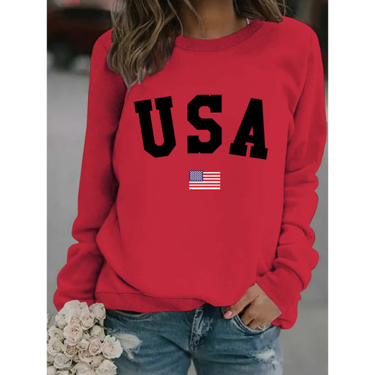 Damen Sweatshirt mit modernem USA-Statement und gemütlicher Passform EB