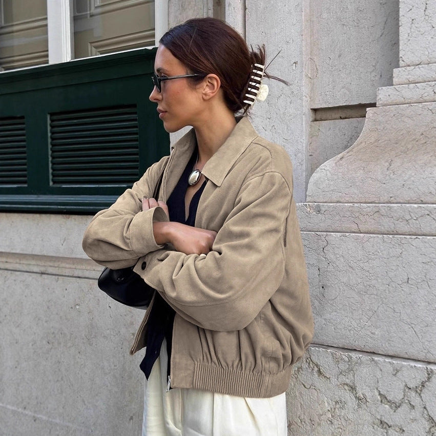 Damen Lässige Oversized Jacke aus weichem Material EB