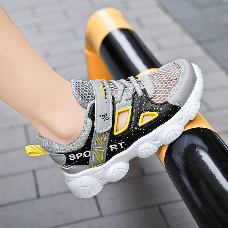 Damen sportliche Sneaker mit atmungsaktiver Mesh-Oberfläche und praktischem Klettverschluss EB
