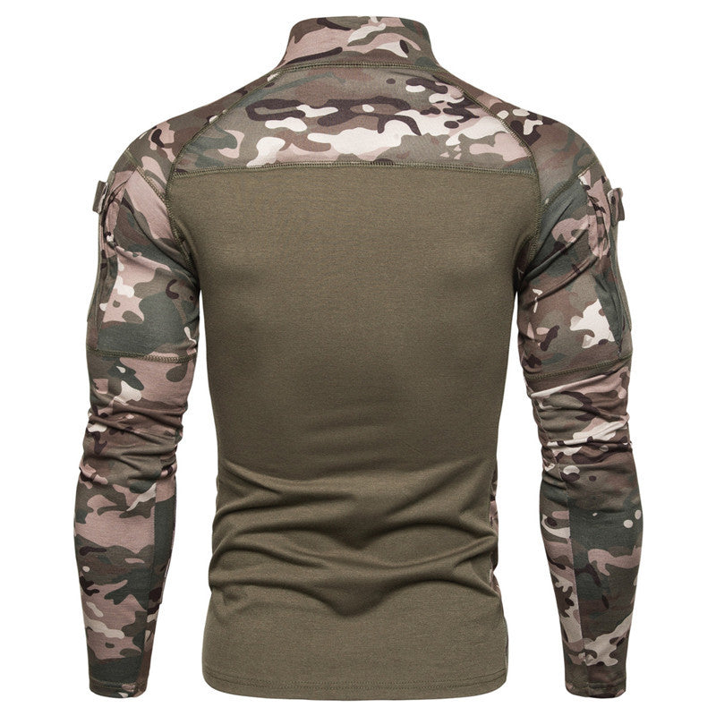 Herren Funktionsshirt mit Stehkragen und innovativem Camouflage-Design EB