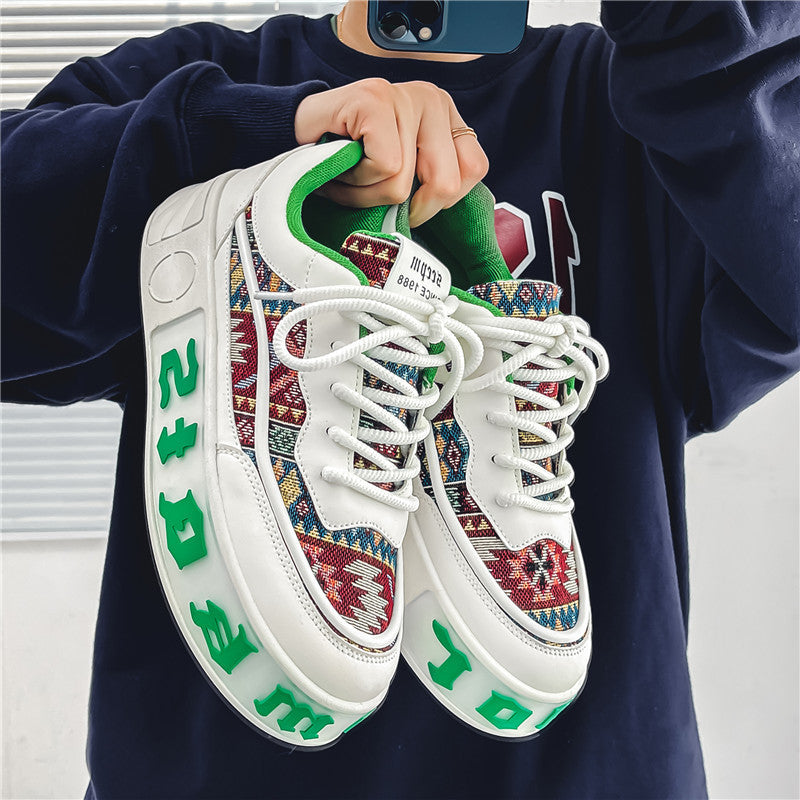Damen Freizeit-Sneaker mit modischem Design und hohem Plateau EB