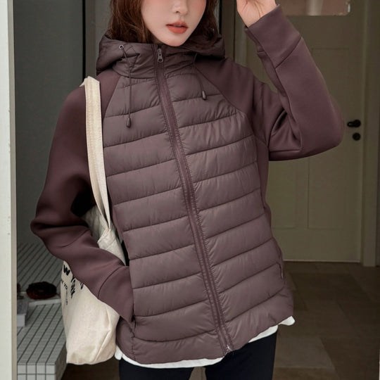 Damen Innovative Hybridjacke mit hohem Kragen und abnehmbarer Kapuze EB