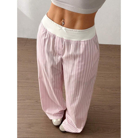 Damen lässige Palazzo-Hose mit breitem Bund EB