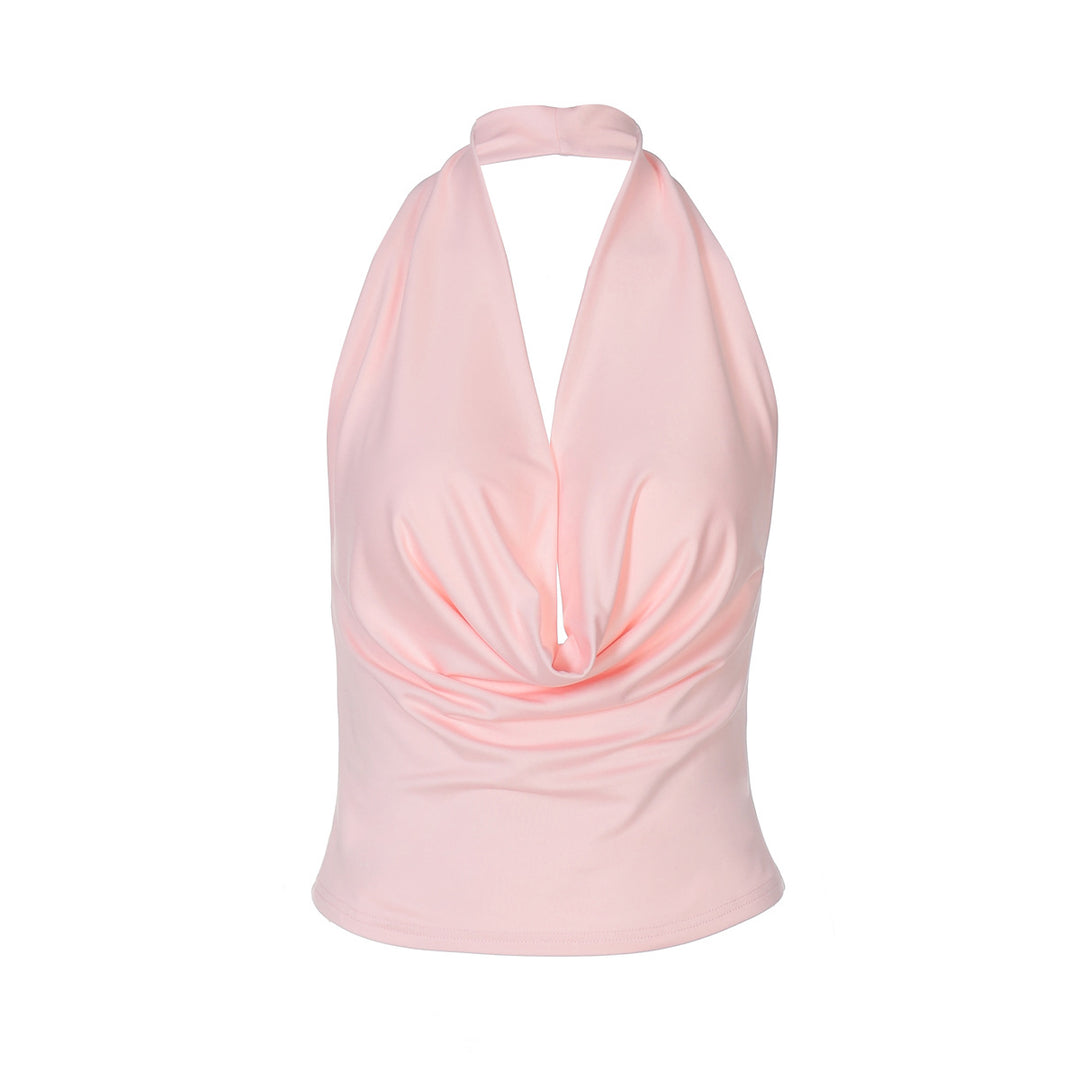 Damen Elegantes Hochgeschlossenes Oberteil mit Drapierung EB