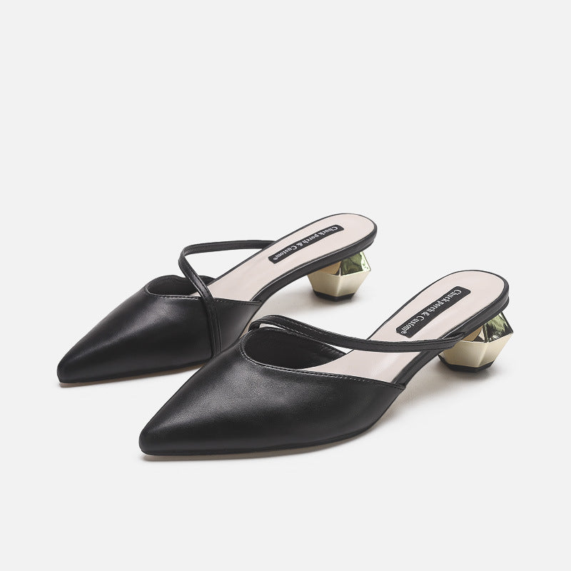 Damen Sling-Pumps mit einzigartigem geometrischen Absatzdesign EB