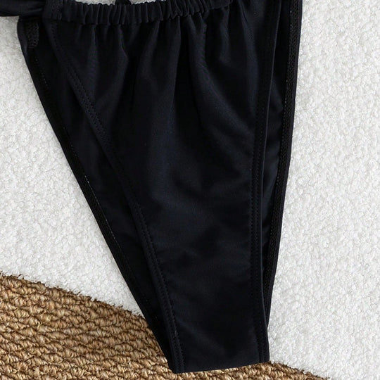 Damen Triangel-Bikini-Set mit dekorativem Ring EB