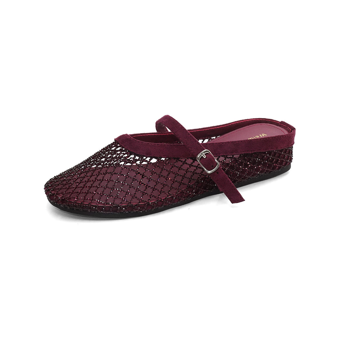 Damen elegante Schlappen mit funkelndem Strassdesign EB