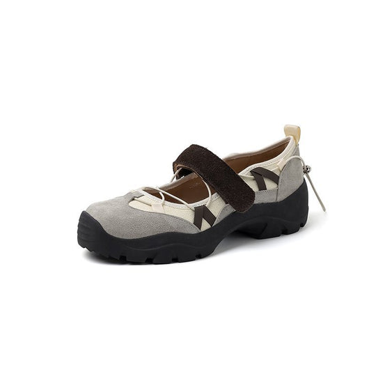 Damen Sportliche Ballerinas mit verstellbarem Riemen und rutschfester Sohle EB