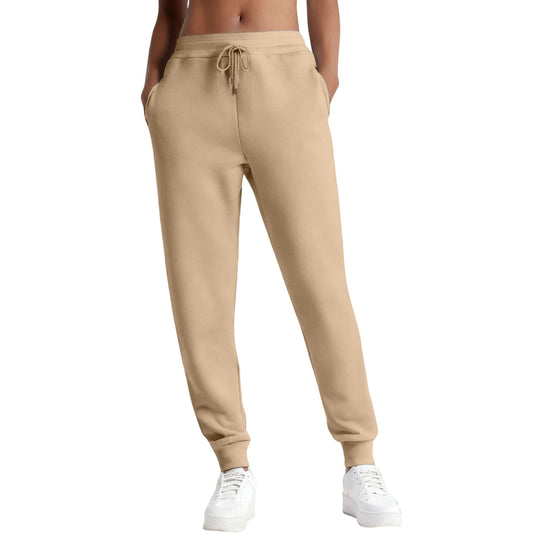 Damen nan schmale High‑Waist Sweat-Jogginghose mit hohem Komfortbund, verstellbarem Kordelzug und elastischen Knöchelbündchen EB