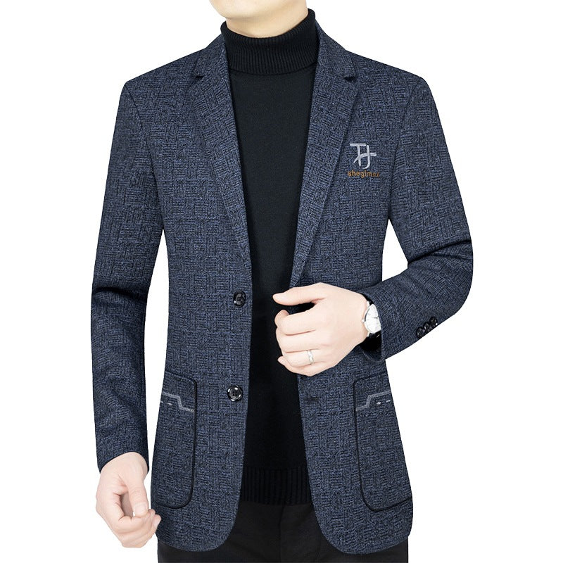 Herren Modernes Einreihiges City-Blazer mit aufgesetzten Taschen und leichter Halbfütterung EB