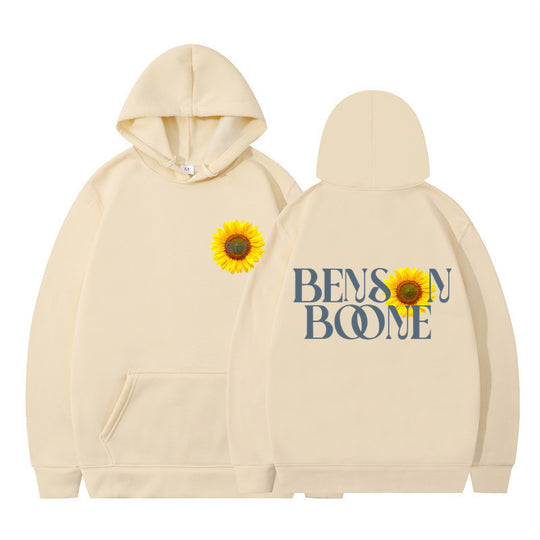 Damen Kapuzenpullover mit einzigartigem Sonnenblumenmotiv und bequemer Passform EB